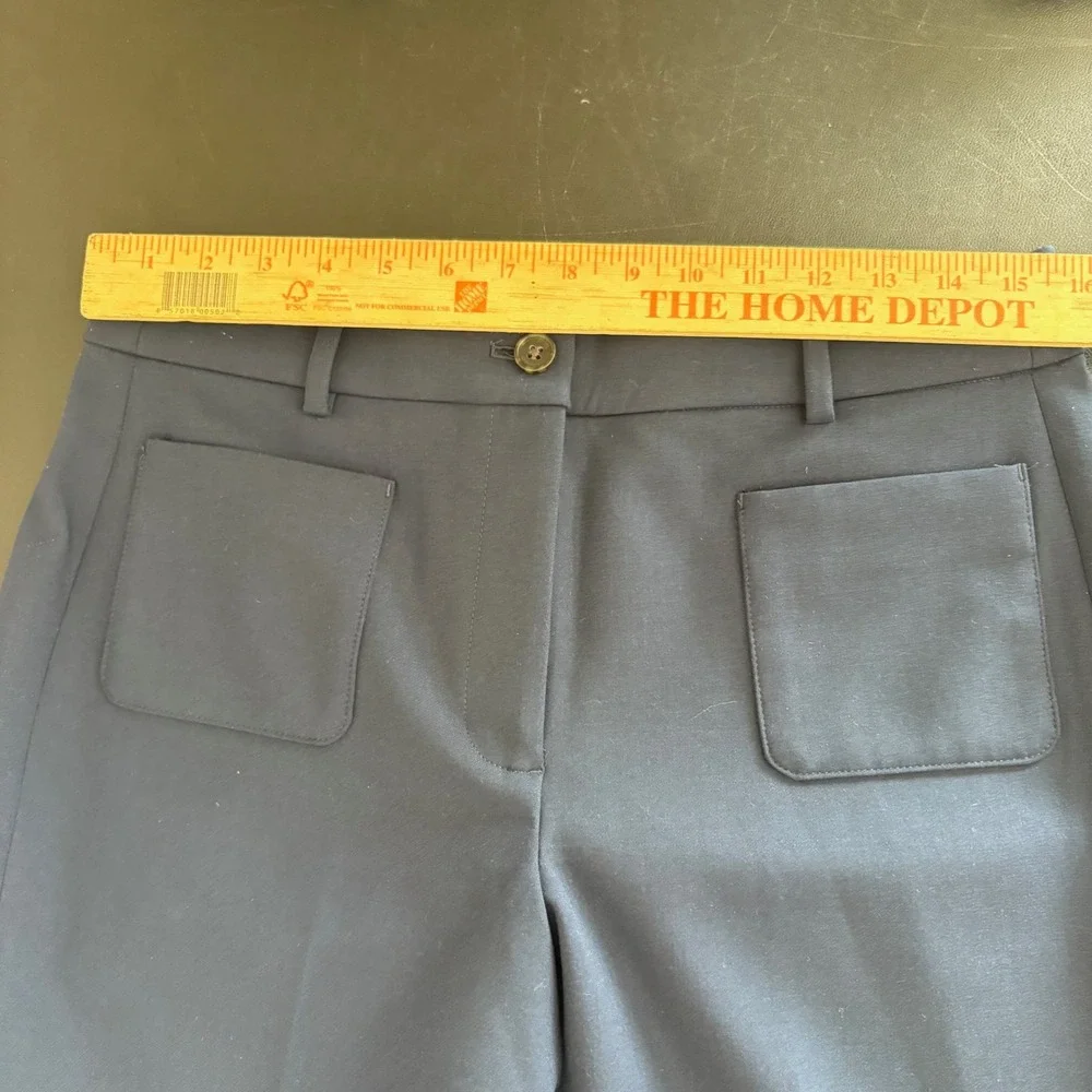 J.Crew Carolina Carreman Fabric Wide Leg Pants Trousers Women's Size 10P Navy